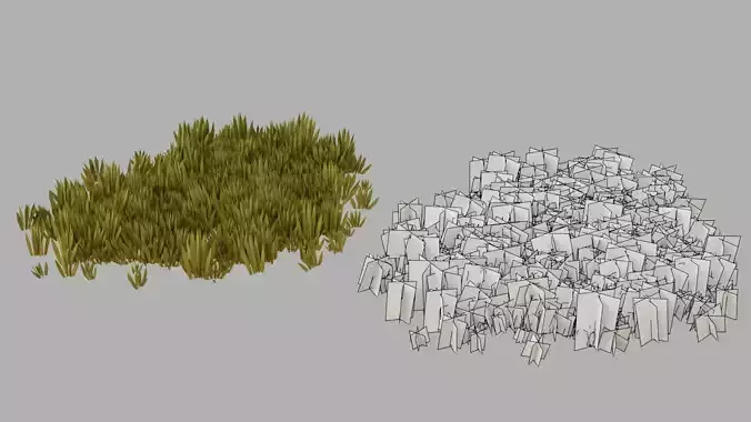 Lowpoly grass set grassland