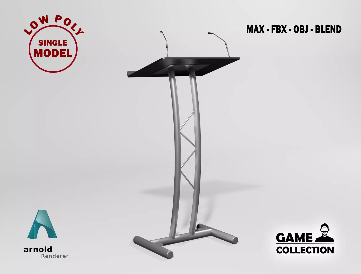Lectern 10 Low-poly 3D model_0