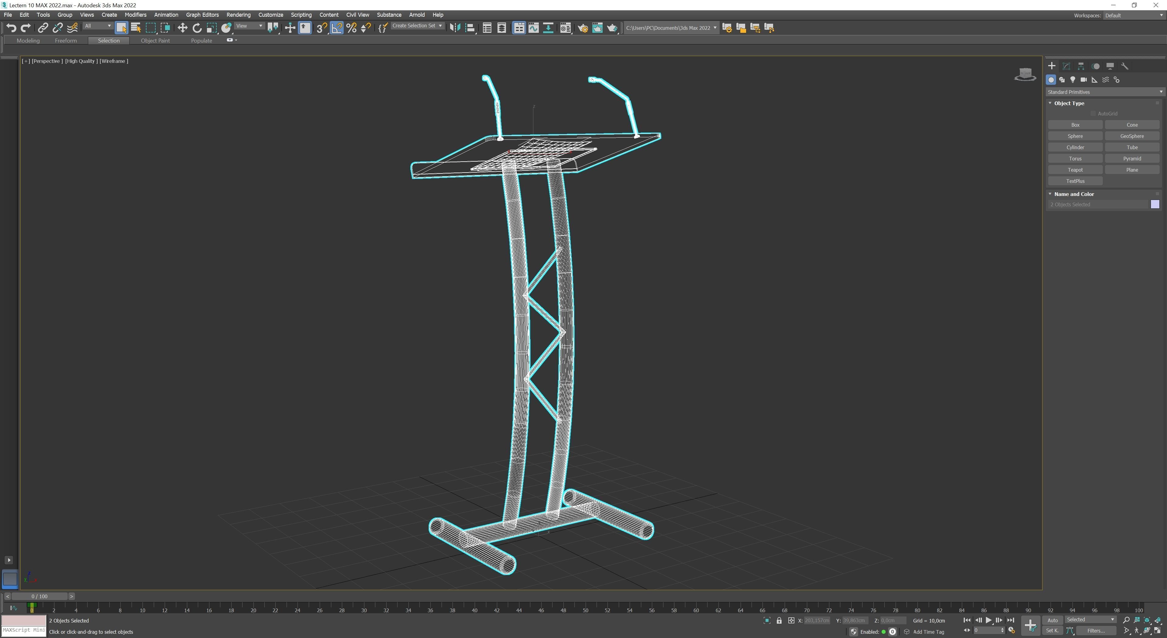 Lectern 10 Low-poly 3D model_12