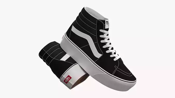 Vans Sk8-Hi Platform Black and White