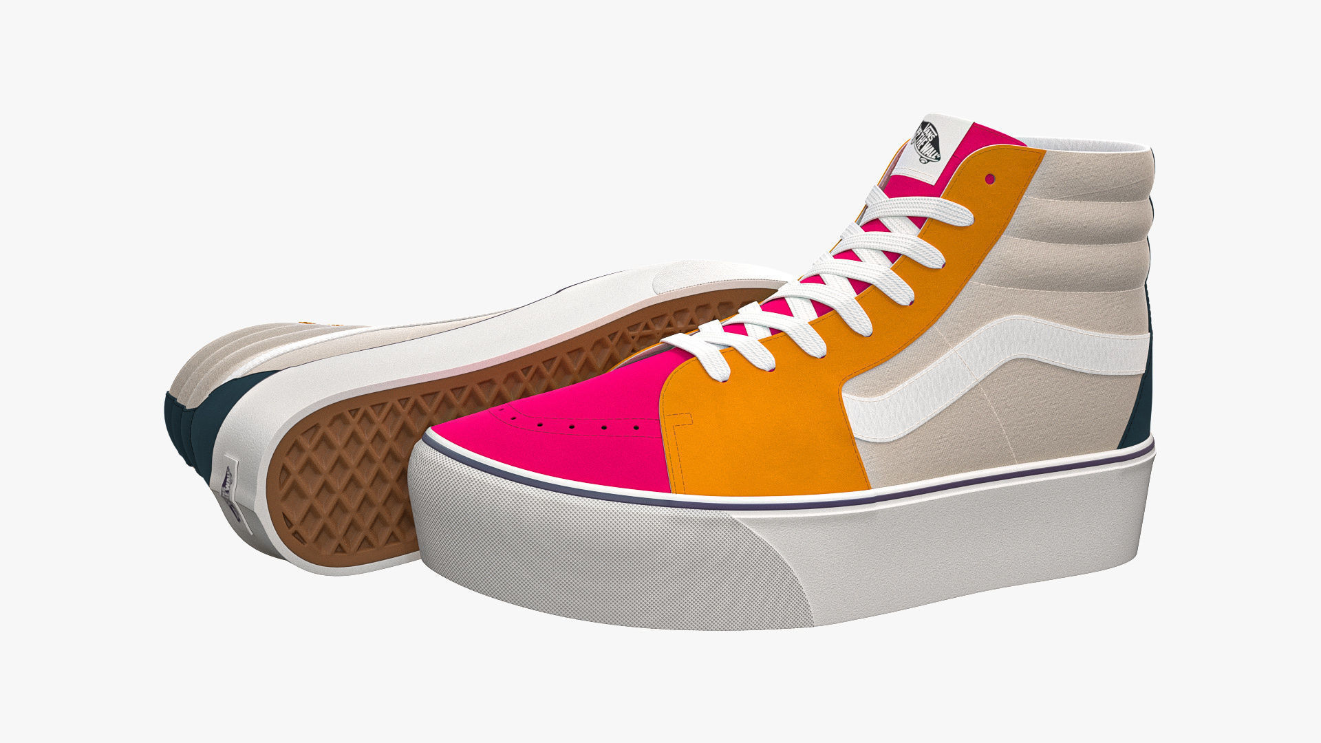 Vans Sk8-Hi Platform Multicolour 3D model_1