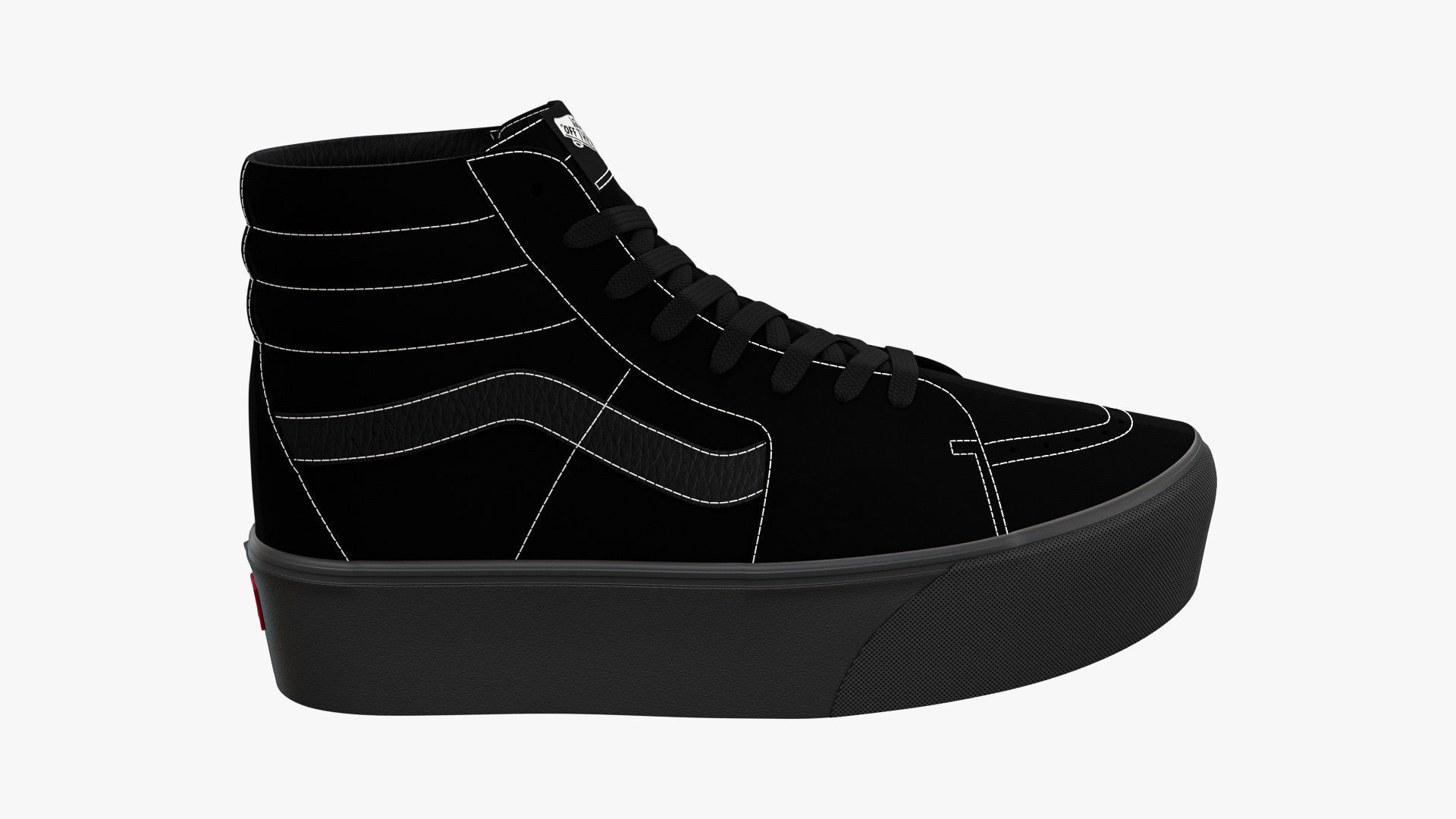 Vans Sk8-Hi Platform Mono Black 3D model_6
