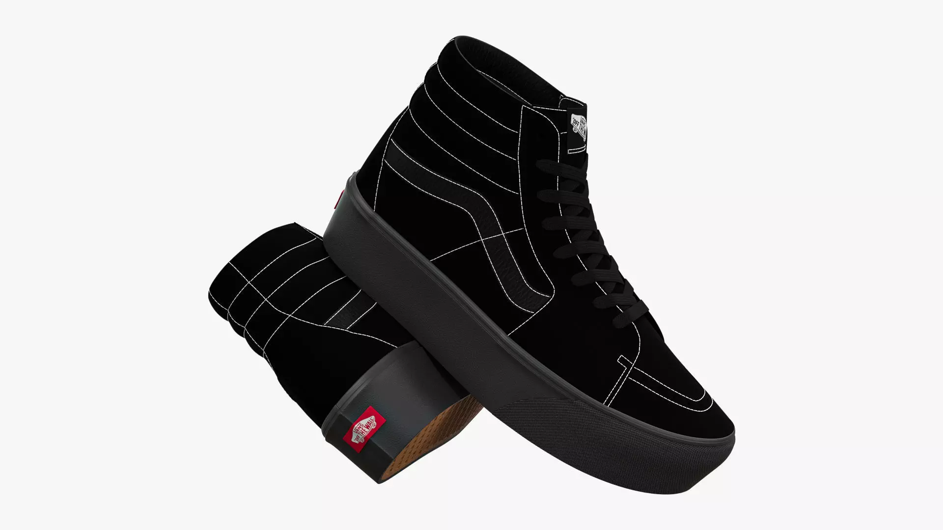 Vans Sk8-Hi Platform Mono Black 3D model_0