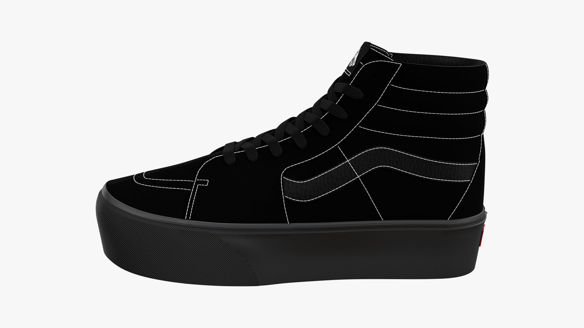 Vans Sk8-Hi Platform Mono Black 3D model_7