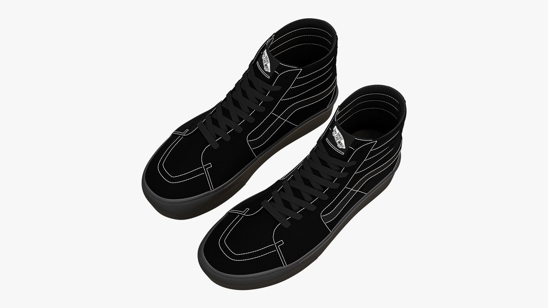 Vans Sk8-Hi Platform Mono Black 3D model_4