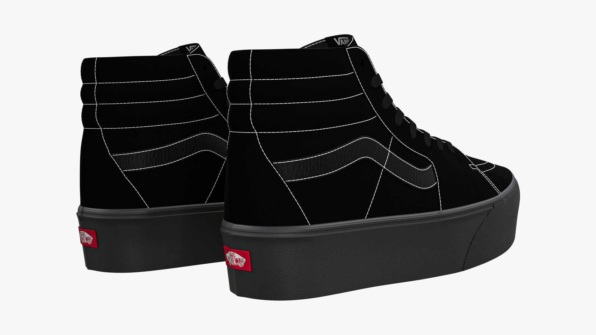 Vans Sk8-Hi Platform Mono Black 3D model_5