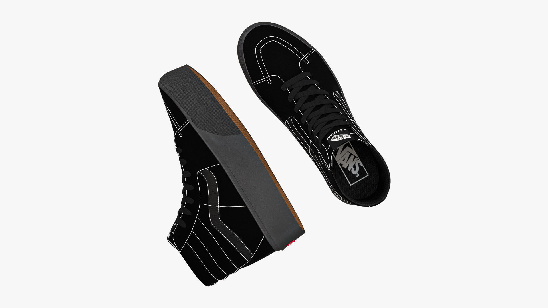 Vans Sk8-Hi Platform Mono Black 3D model_2