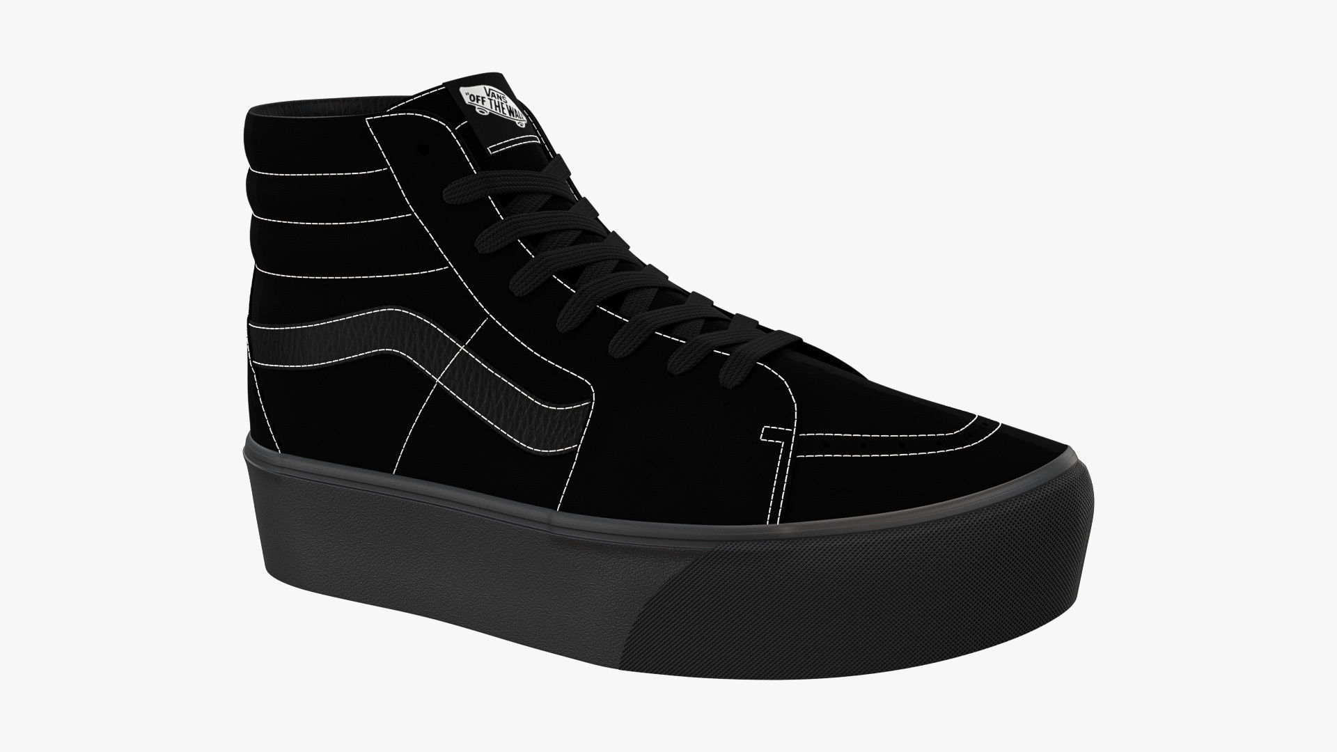 Vans Sk8-Hi Platform Mono Black 3D model_9