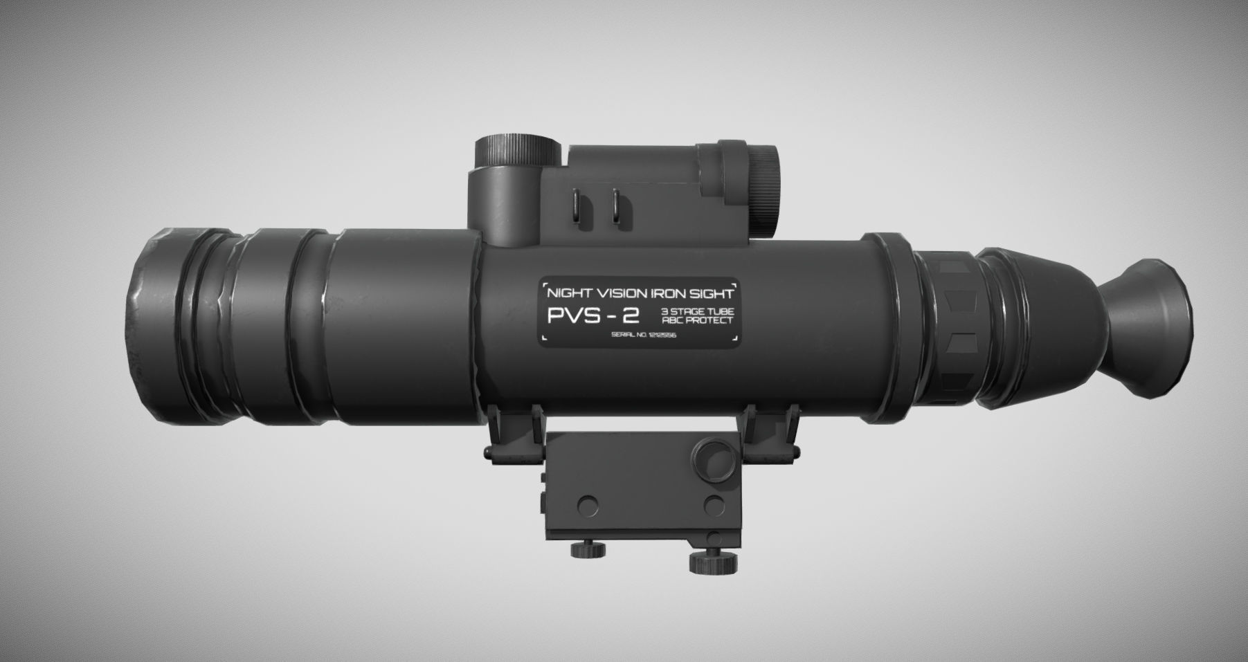 AN PVS 2 starlight scope - Low Poly - Game Ready Low-poly 3D model_1