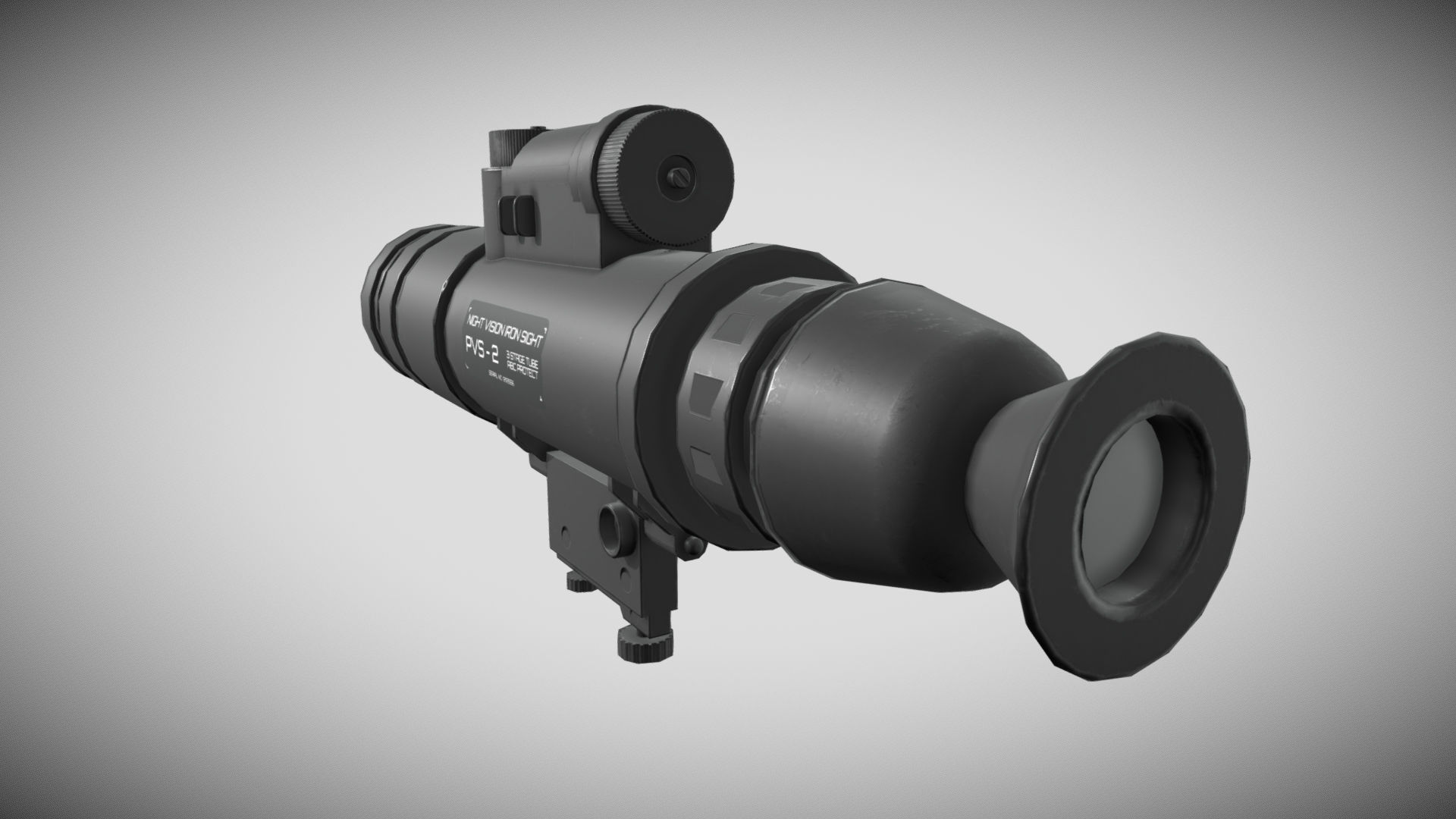 AN PVS 2 starlight scope - Low Poly - Game Ready Low-poly 3D model_3