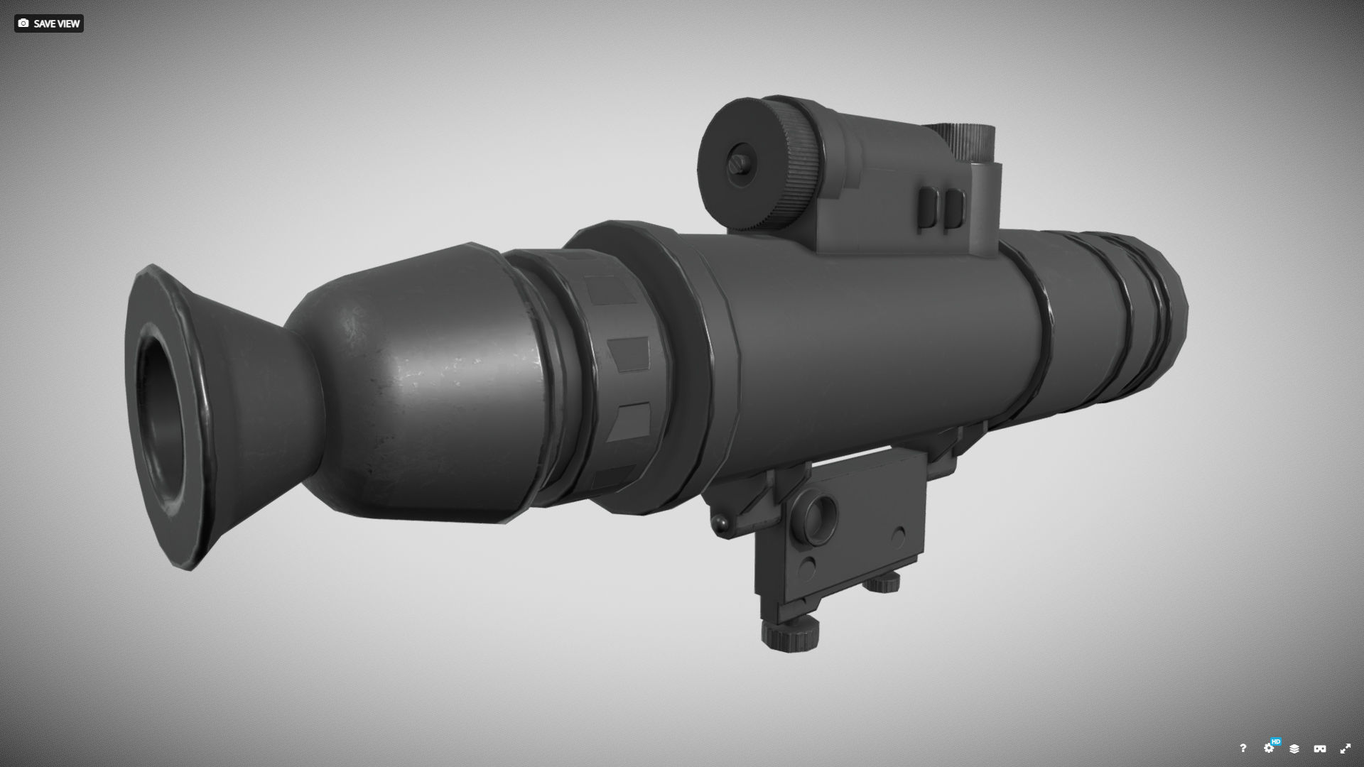 AN PVS 2 starlight scope - Low Poly - Game Ready Low-poly 3D model_4