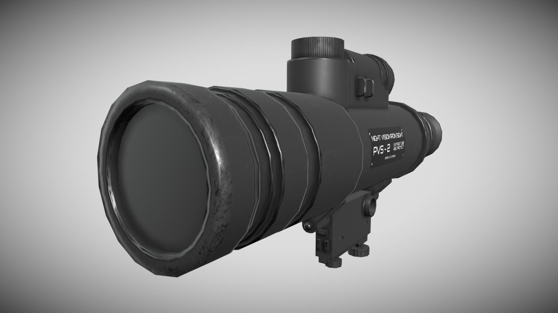 AN PVS 2 starlight scope - Low Poly - Game Ready Low-poly 3D model_2