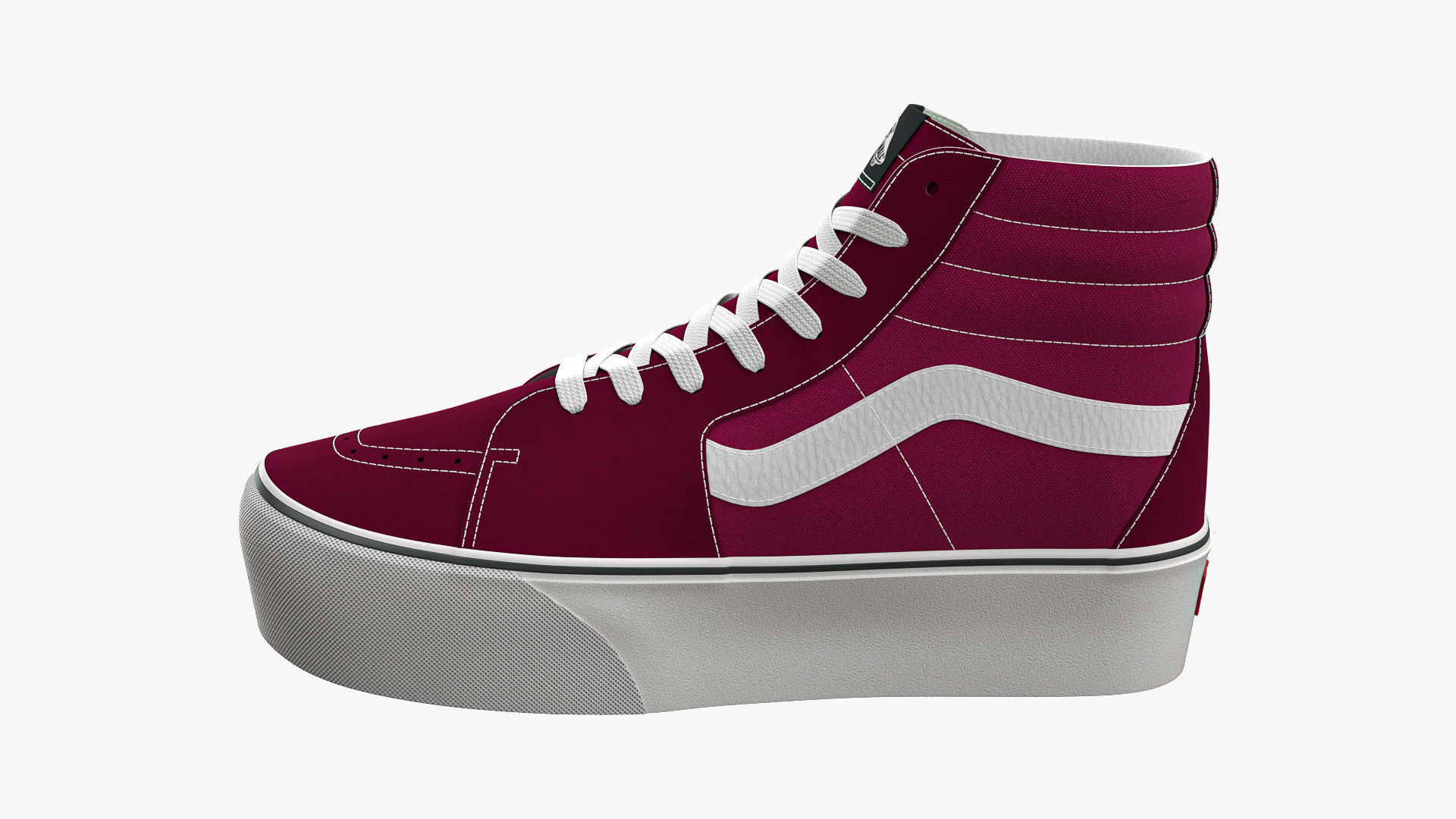 Vans Sk8-Hi Platform Port Royale and White 3D model_7