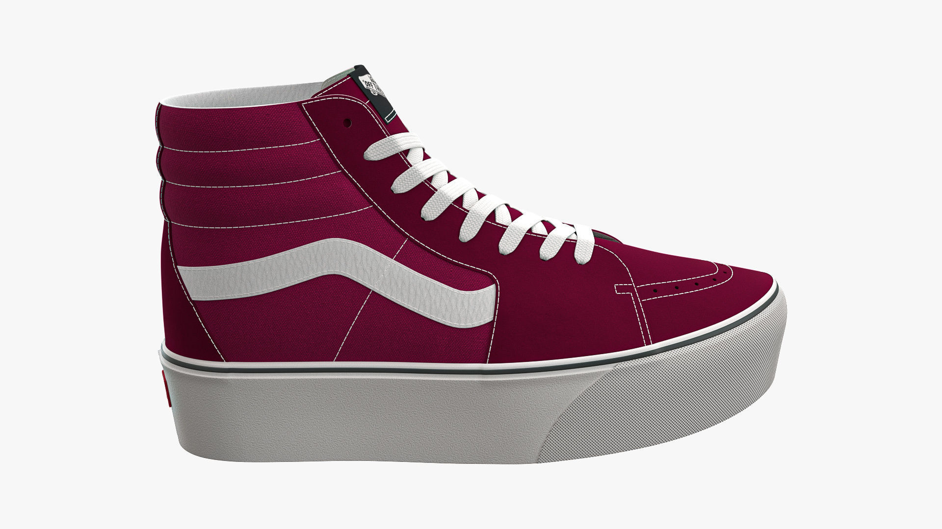 Vans Sk8-Hi Platform Port Royale and White 3D model_6