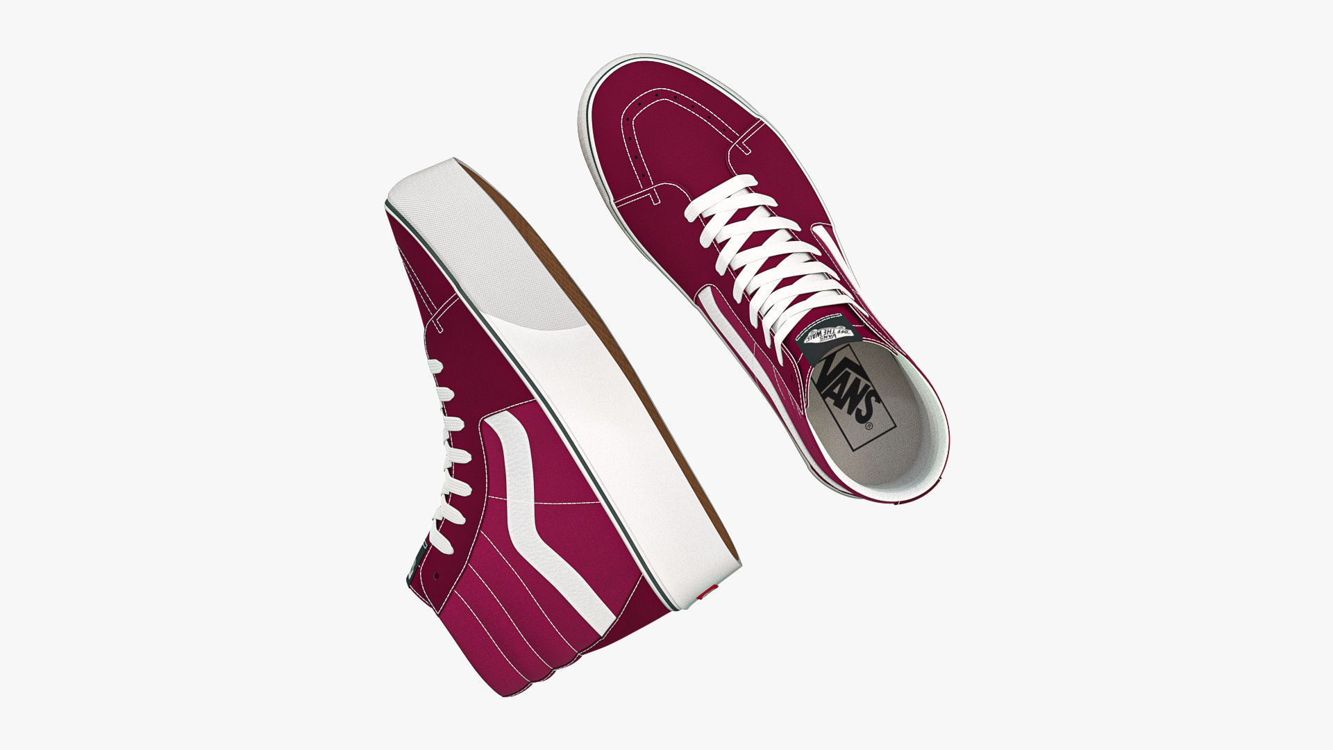 Vans Sk8-Hi Platform Port Royale and White 3D model_2