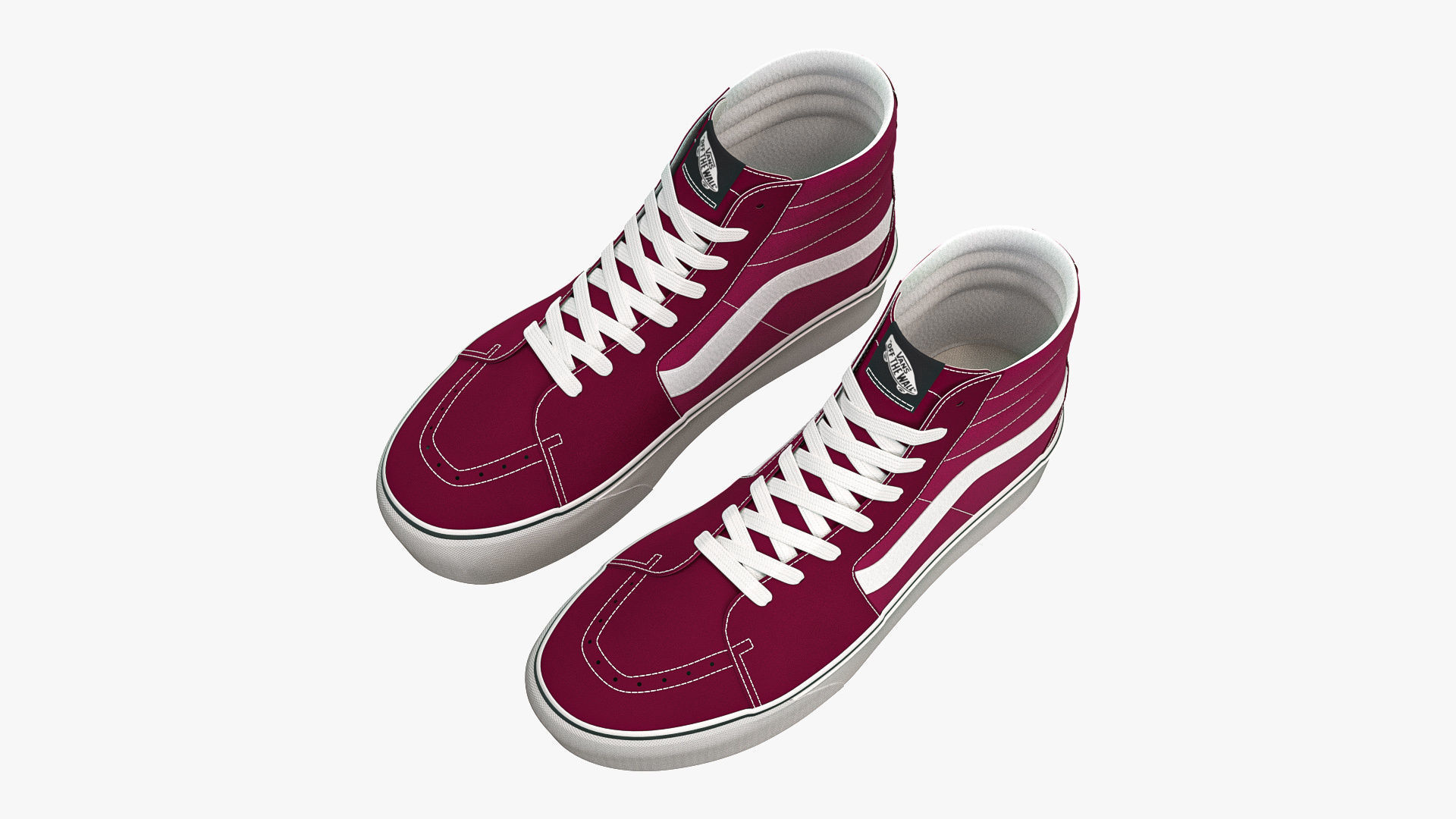 Vans Sk8-Hi Platform Port Royale and White 3D model_4