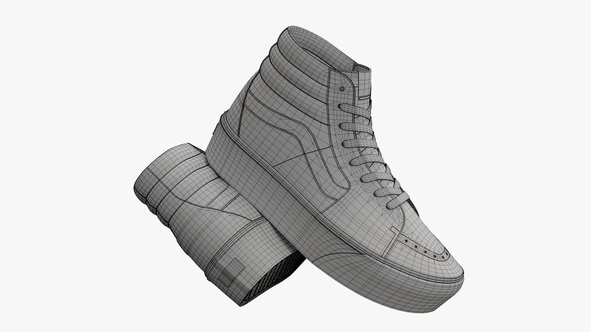 Vans Sk8-Hi Platform Port Royale and White 3D model_11