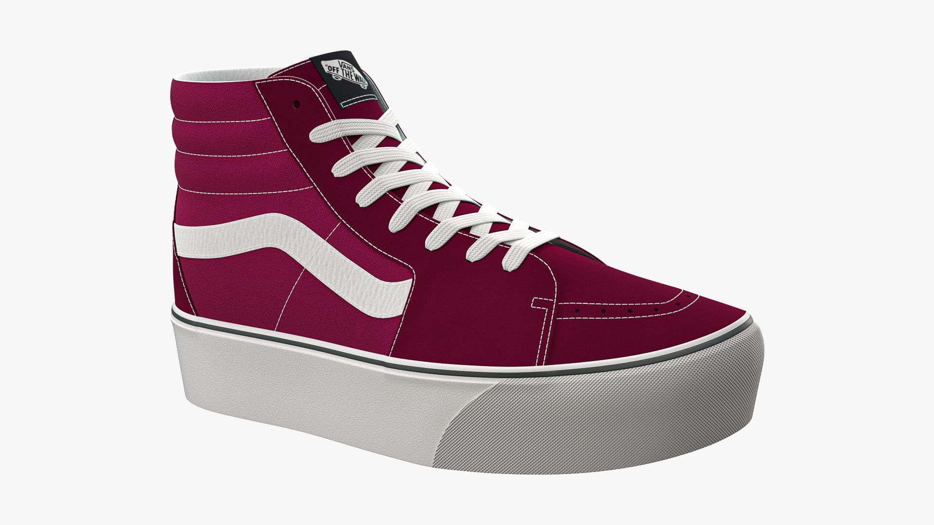 Vans Sk8-Hi Platform Port Royale and White 3D model_9