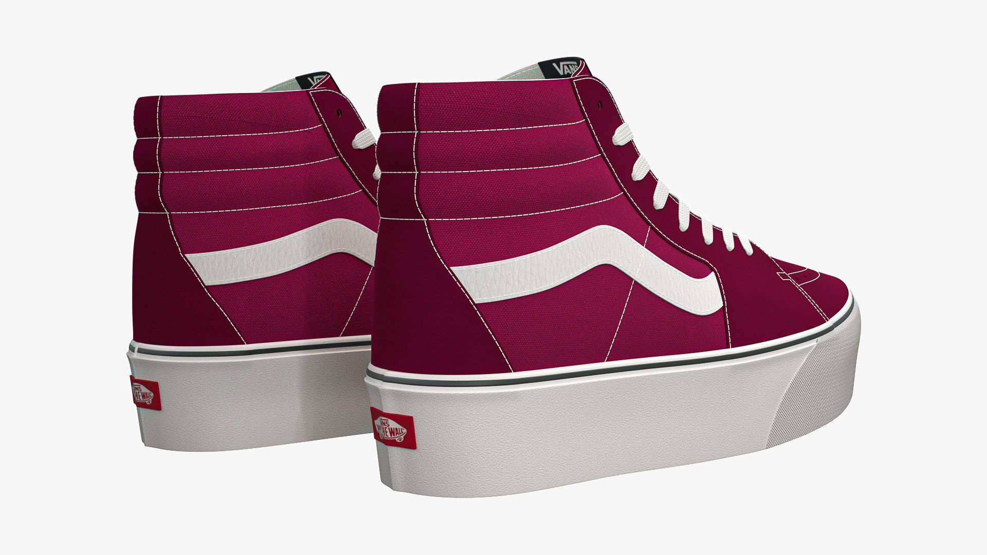 Vans Sk8-Hi Platform Port Royale and White 3D model_5