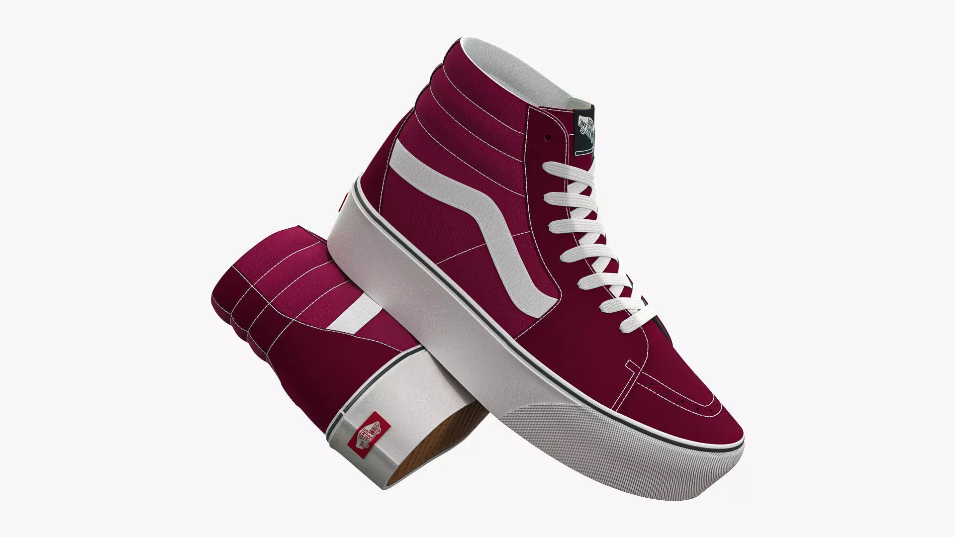 Vans Sk8-Hi Platform Port Royale and White 3D model_0