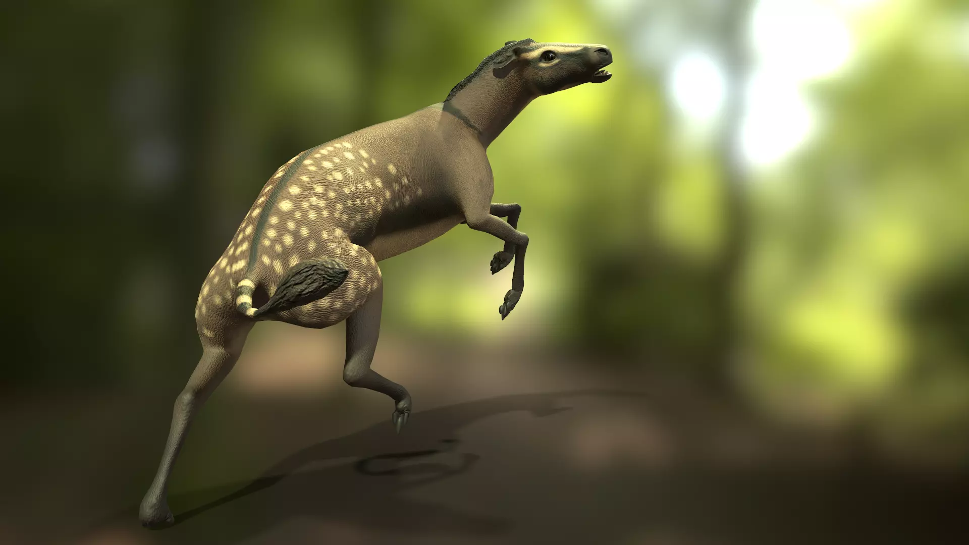 Hyracotherium Low-poly 3D model_0