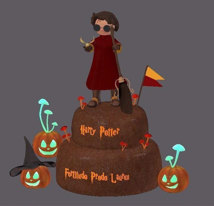 Harry Potter Cake 3D model_2