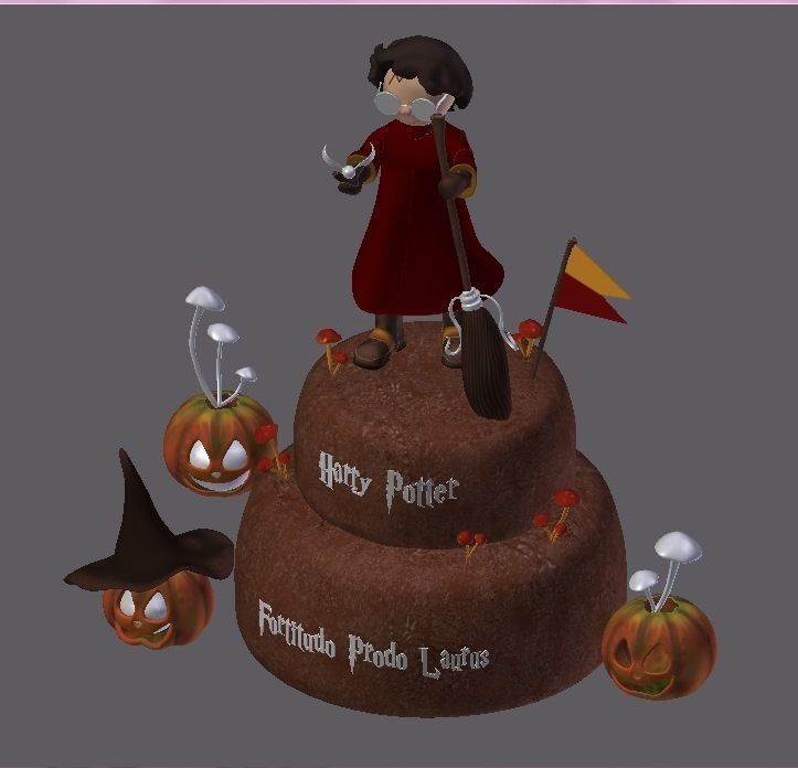 Harry Potter Cake 3D model_11