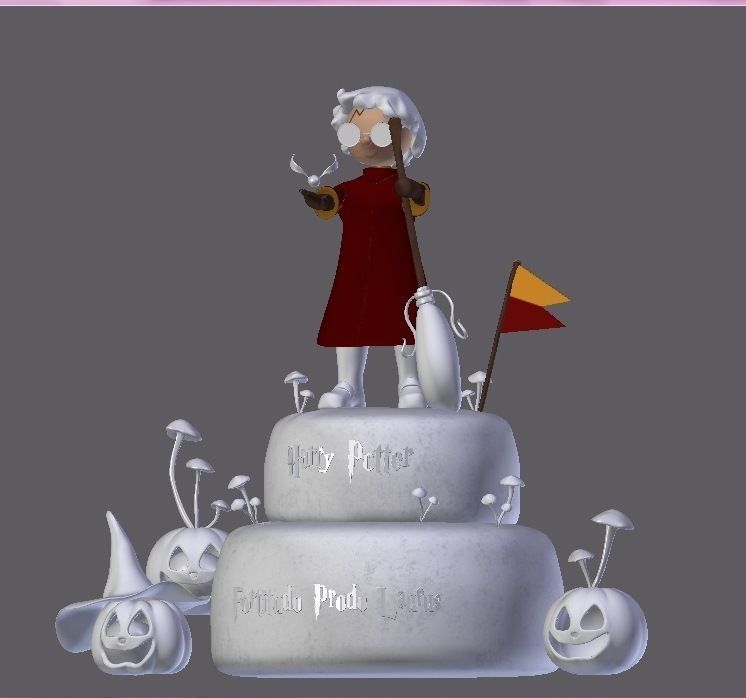 Harry Potter Cake 3D model_9