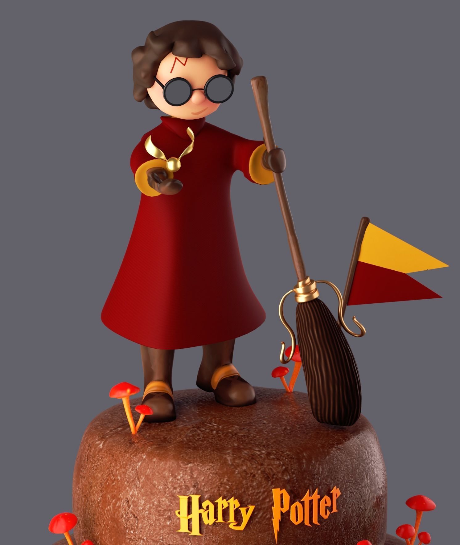 Harry Potter Cake 3D model_7