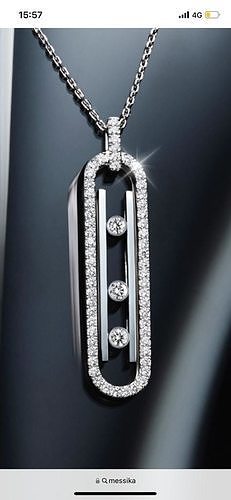 Pendant with diamonds and pearls 3D print model