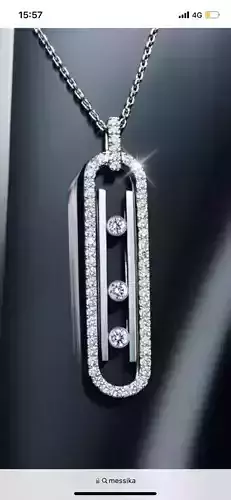 Pendant with diamonds and pearls