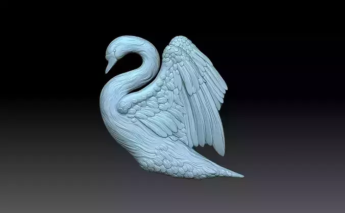 Swan with wings