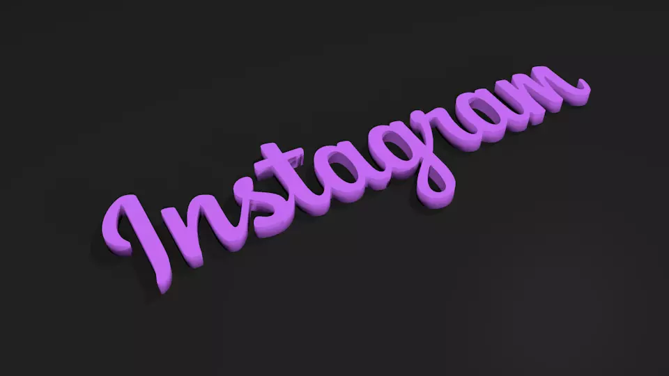 Instagram text logo 3D model