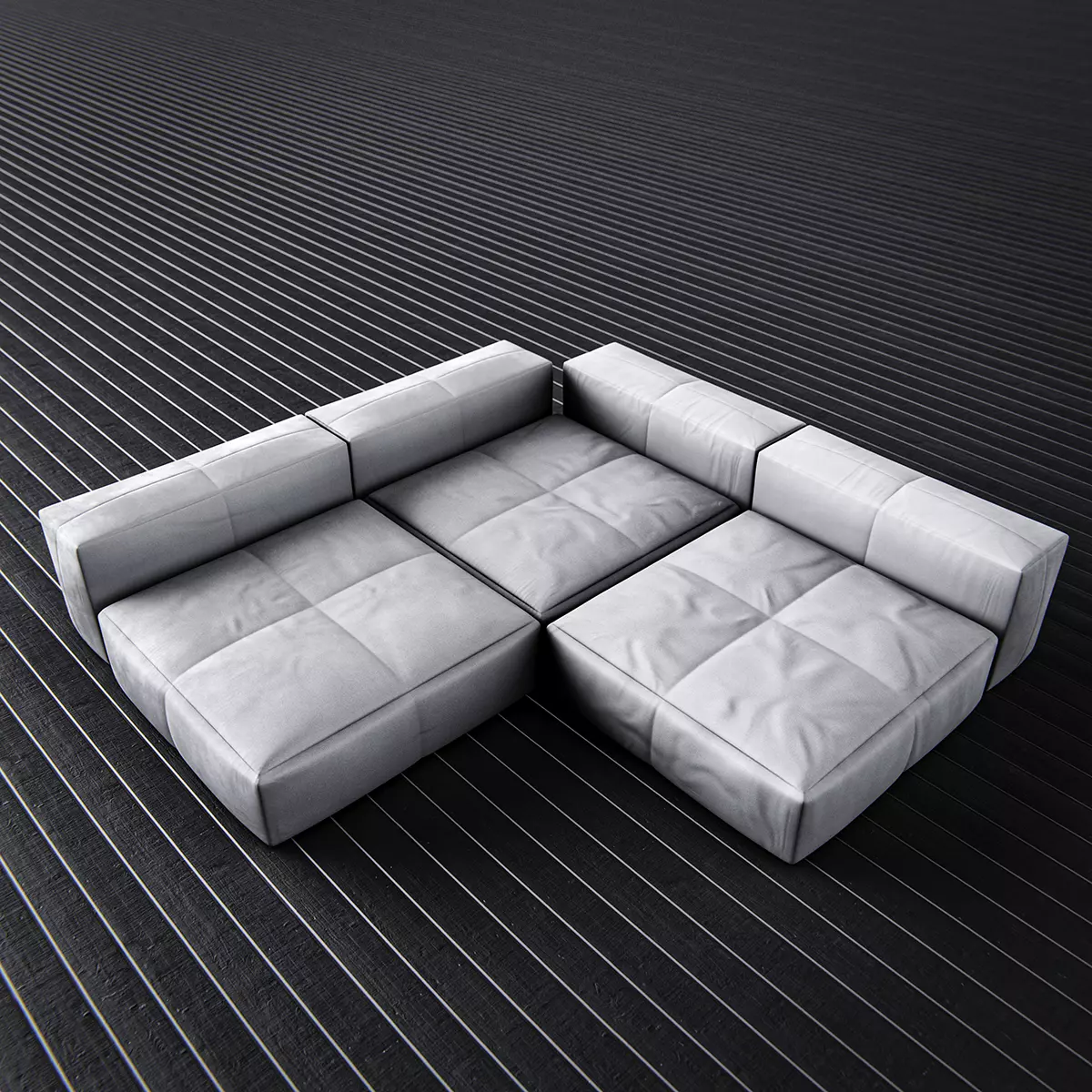 Modern Sofa HighPoly LowPoly 3D model