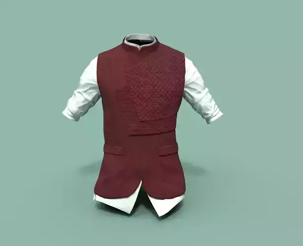 Waistcoat indian kurta Low-poly 3D model