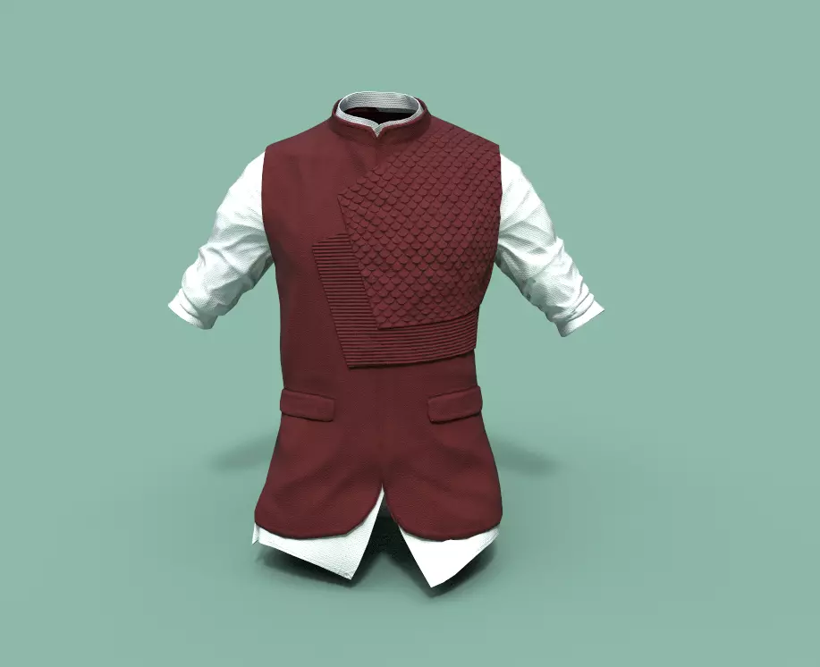 Waistcoat indian kurta Low-poly 3D model