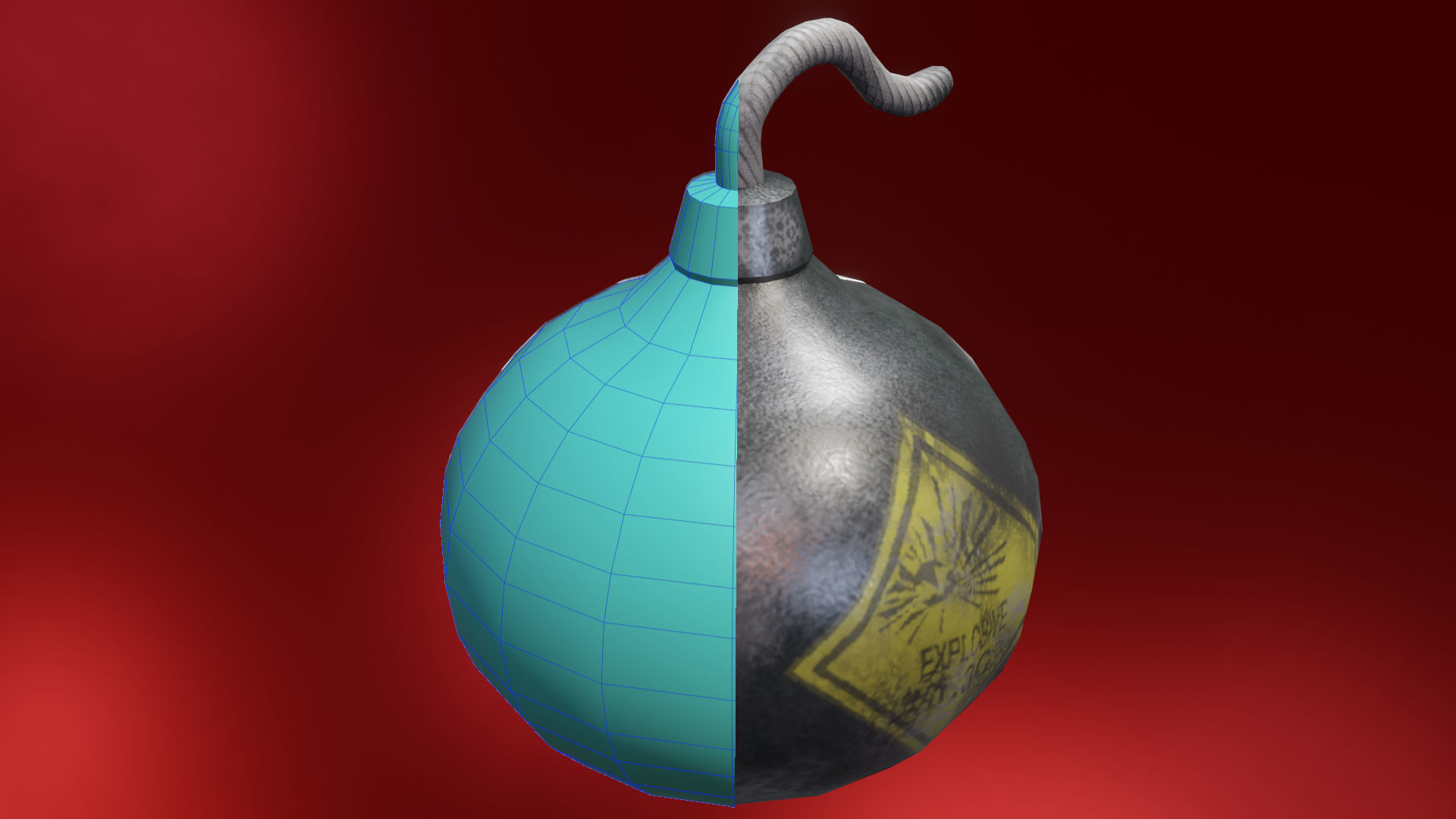 Black Hand Bomb 3D model_1