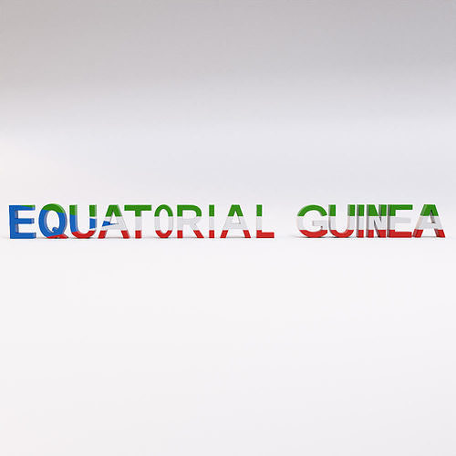 Equatorial Guinea country Name low poly 3d model  Low-poly 3D model