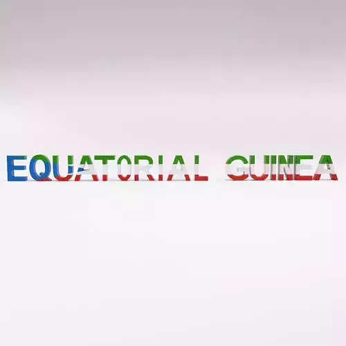 Equatorial Guinea country Name low poly 3d model  Low-poly 3D model