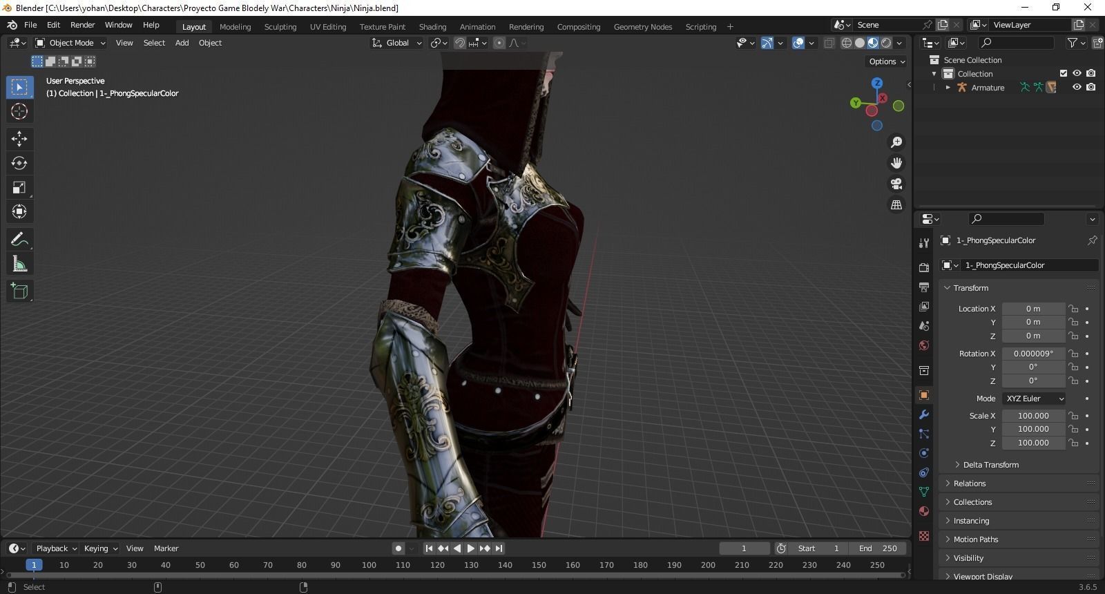 Ninja woman 3d  Low-poly 3D model_6