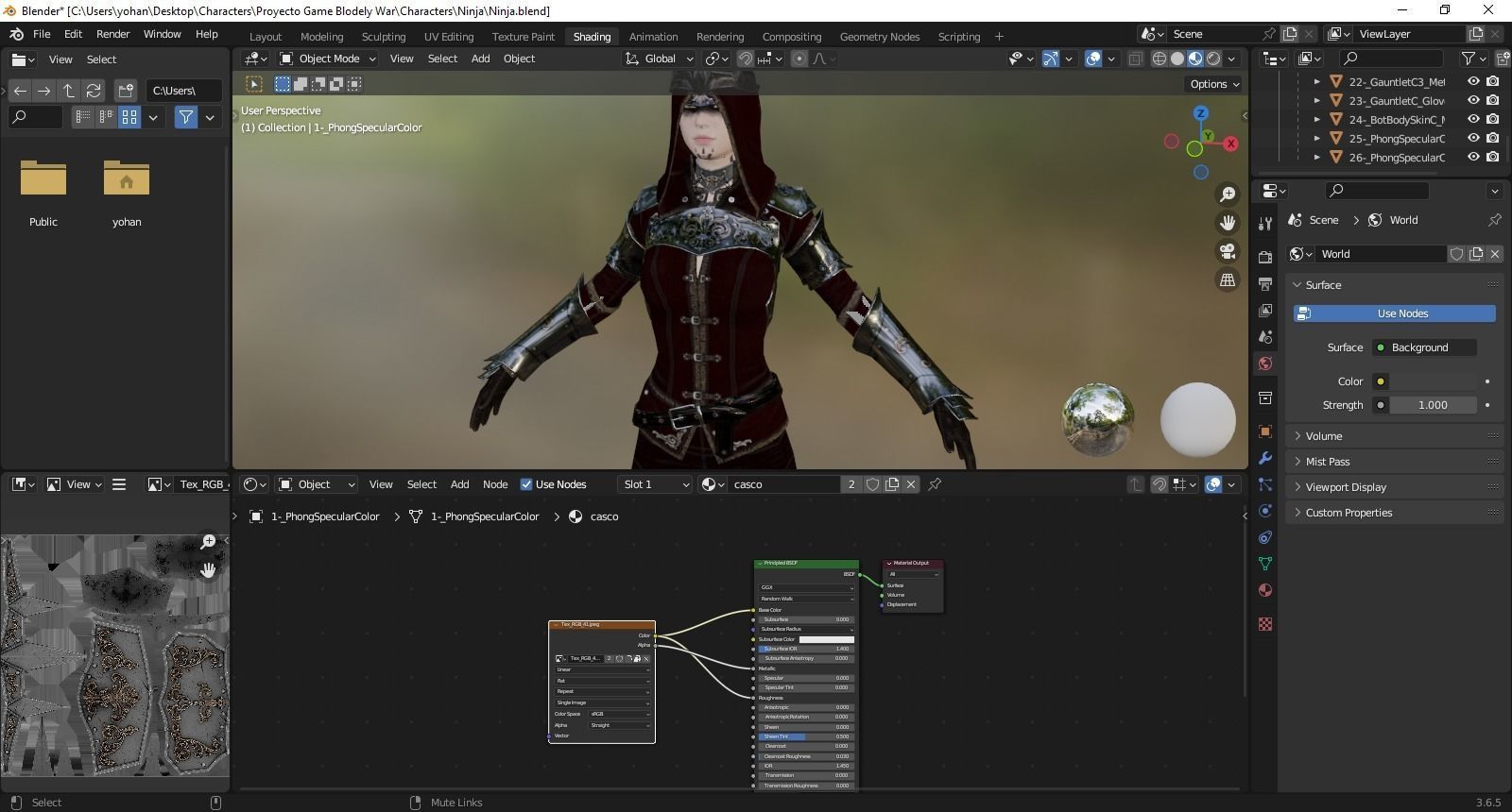 Ninja woman 3d  Low-poly 3D model_8