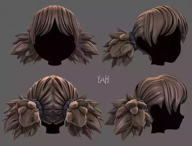 3D Hair style for girl V106