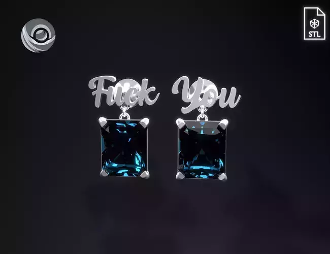DIY Fuck You earrings for Sla 3D printing and jewelry casting