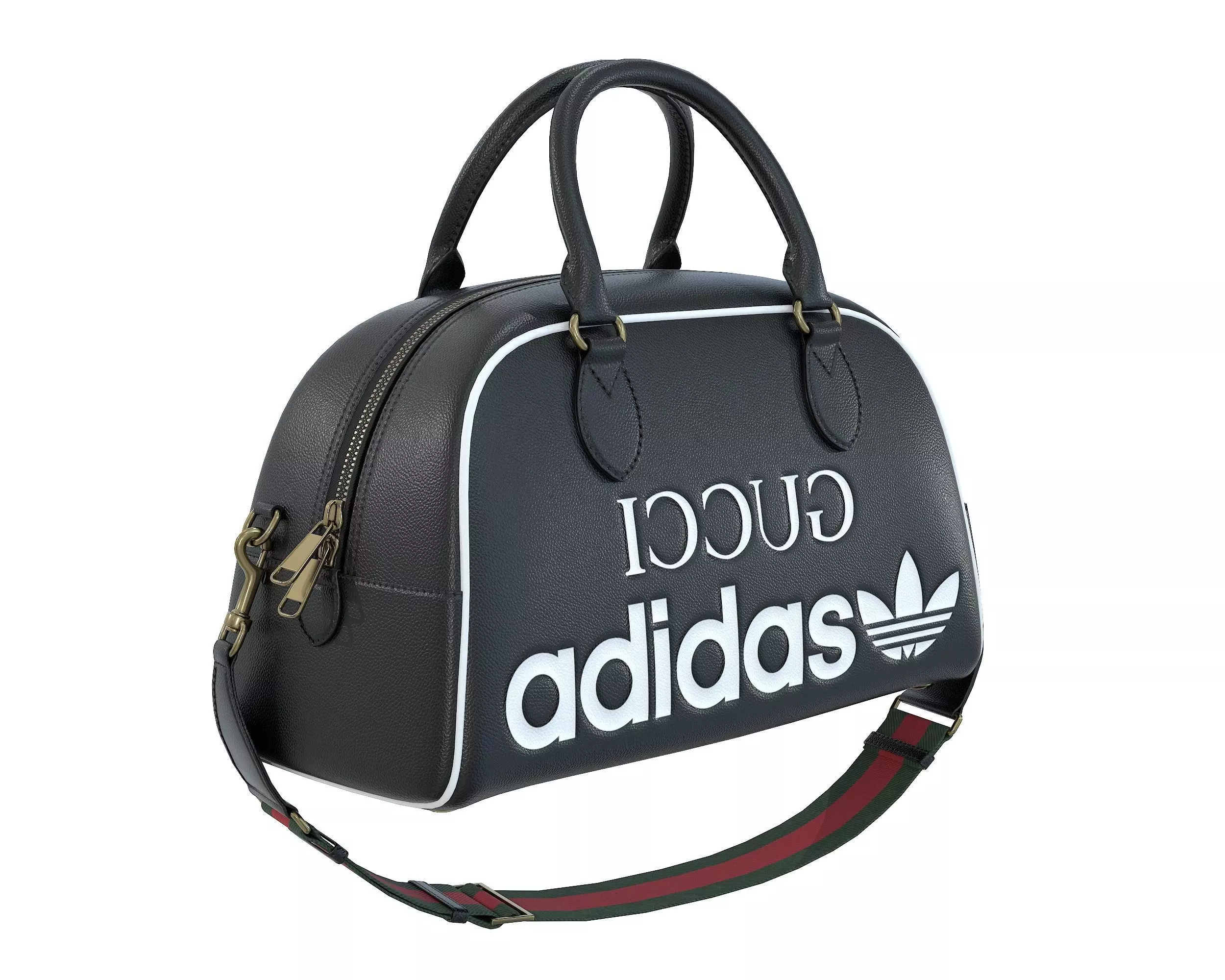 Adidas x Gucci mini Duffle Bag Black Low-poly 3D model