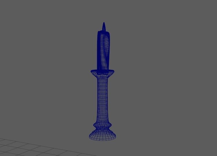 candle and holder 3D model_5