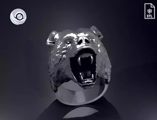 DIY Evil Bear Ring for Sla 3D printing and jewelry casting