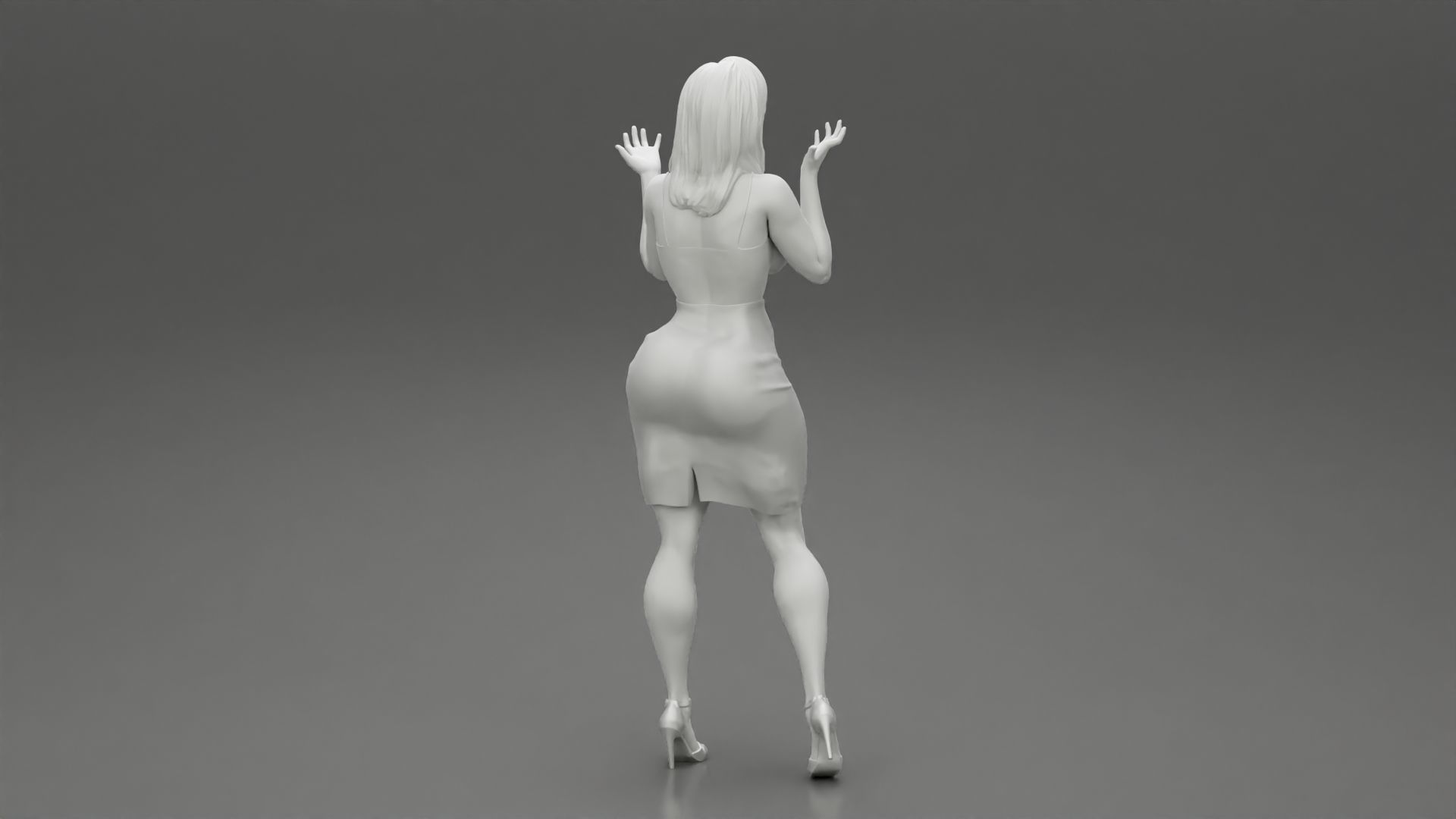Office Secretary Shirt Posing and Tries to Explain her idea 3D print model_9