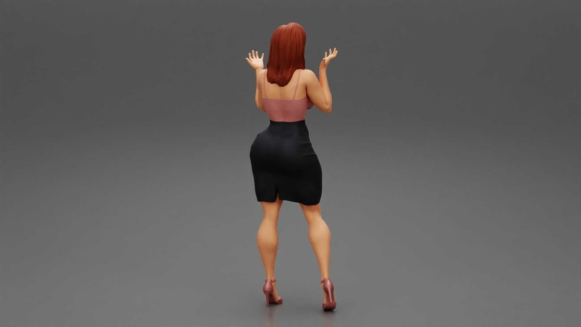 Office Secretary Shirt Posing and Tries to Explain her idea 3D print model_3