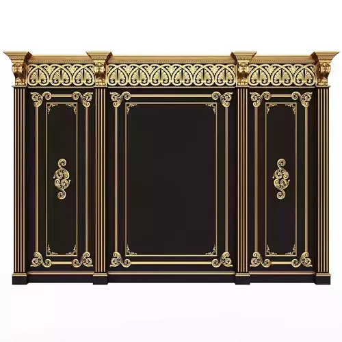 Boiserie Classic Panels and Decorative Crafts Wood 02 Low-poly 3D model
