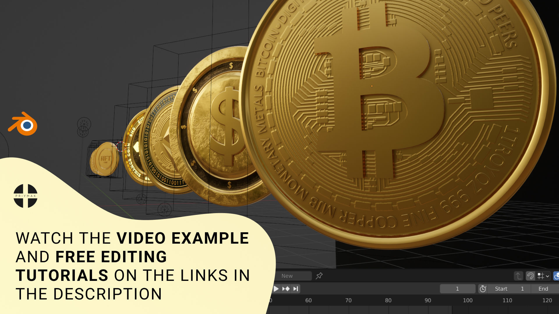 NFT Crypto coins template for Blender Bitcoin Ethereum Binance 3D model_4